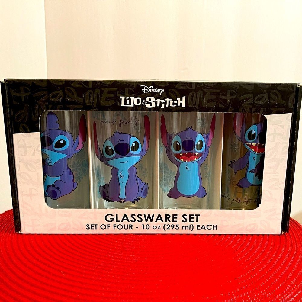 Disney Stitch glasses Set of 4 NWT